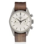 Heuer. A stainless steel manual wind chronograph wristwatch with 'eggshell' dial Carrera, Ref: 3...