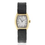 Vacheron & Constantin. An 18K gold manual wind tortue form wristwatch London Import mark for 1927