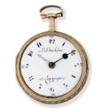 Louis Duchêne et Compagnie. A continental three colour gold key wind open face pocket watch Circa...