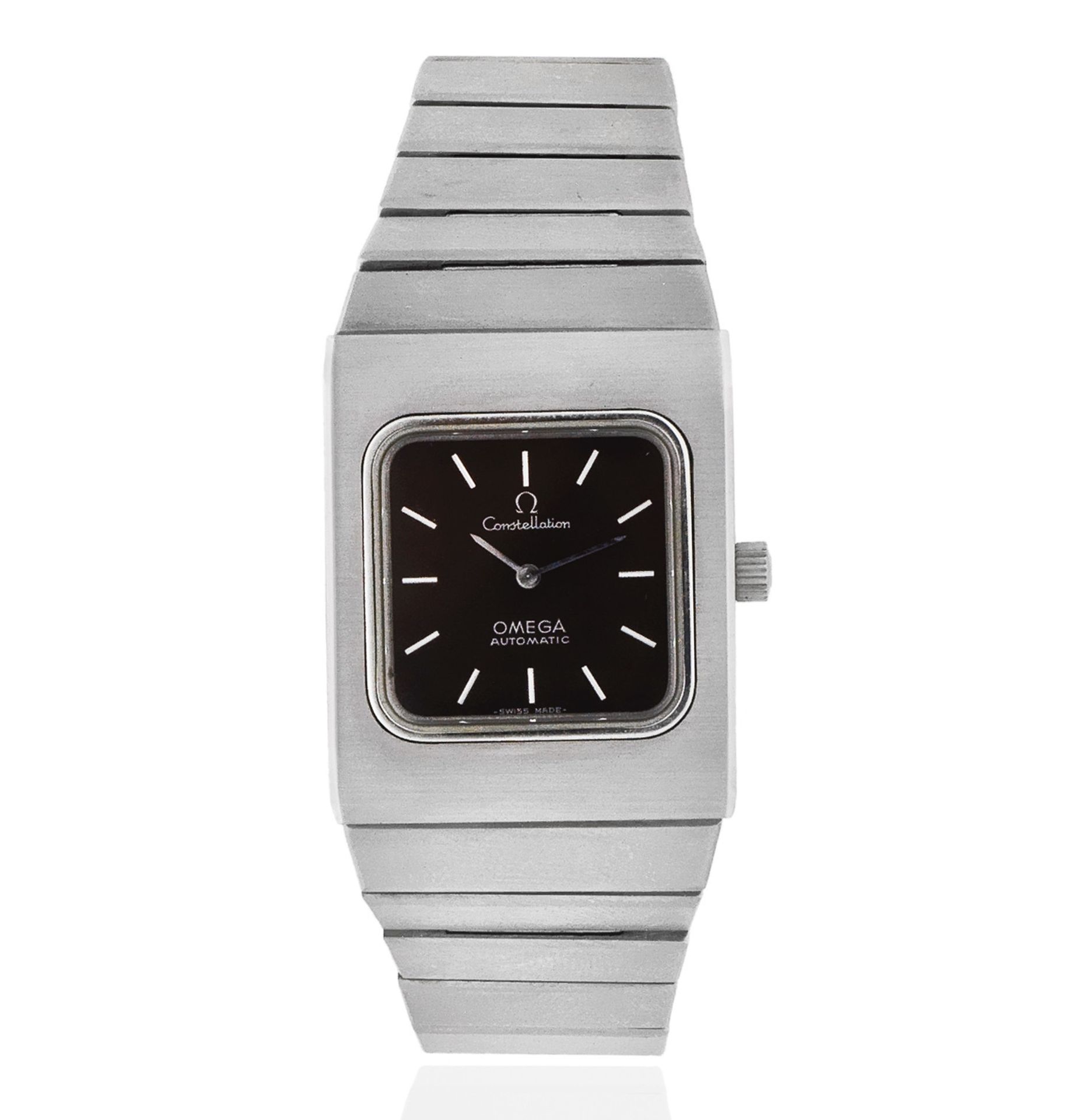 Omega. A stainless steel automatic rectangular bracelet watch Constellation, Ref: 555.0012/755.0...