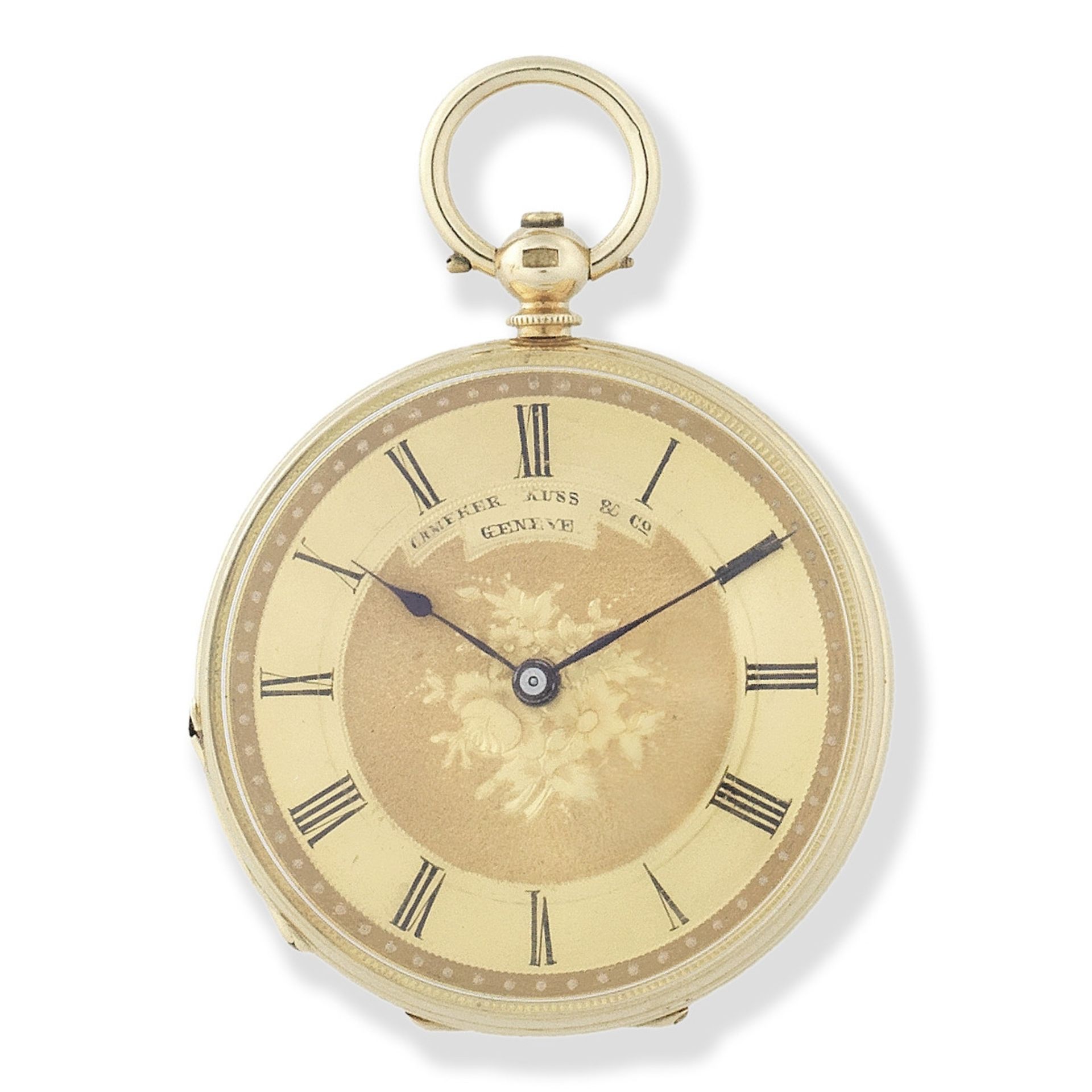 Camerer Kuss & Co, Geneve. An 18K gold key wind open face pocket watch Circa 1870