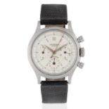 Universal Genève. A stainless steel manual wind calendar chronograph wristwatch Compax, Ref: 222...