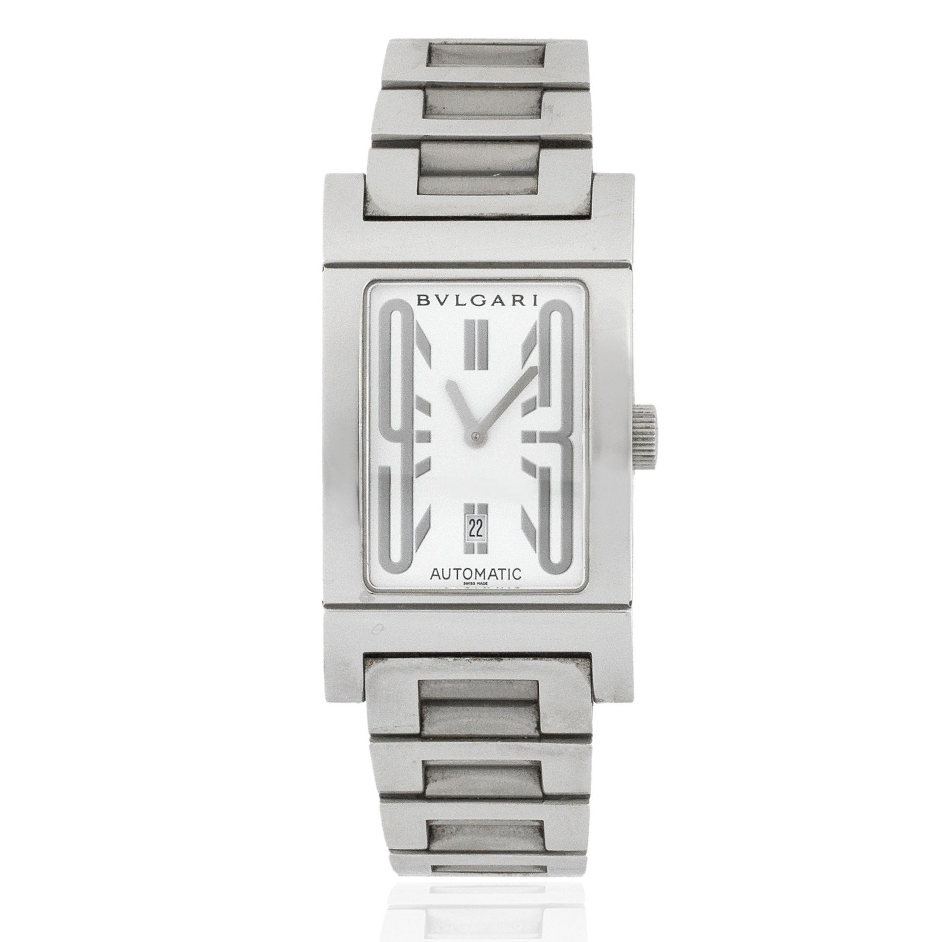 Bulgari. A stainless steel automatic calendar bracelet watch Rettangolo, Ref: RT 45 S, Circa 2002