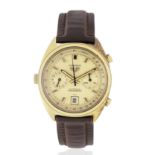 Heuer. An 18K gold automatic calendar chronograph wristwatch Carrera, Ref: 1158, London Import m...