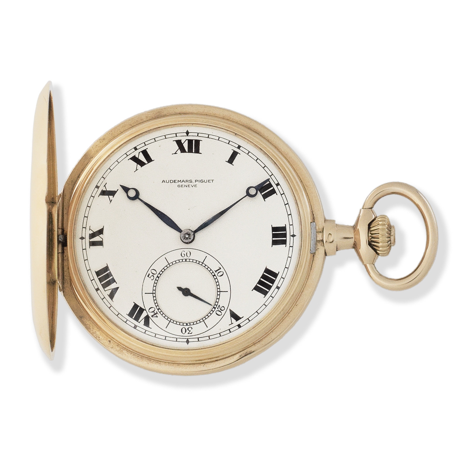 Audemars Piguet, Genève. An 18K gold keyless wind full hunter pocket watch Circa 1900