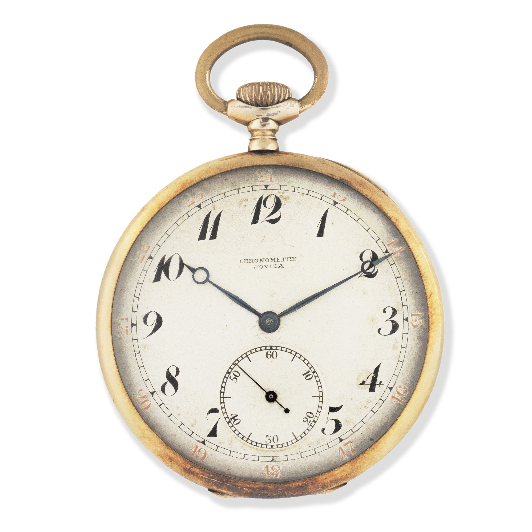 Jovita. An 18K gold keyless wind open face chronometre pocket watch Ref: 7614, Circa 1920