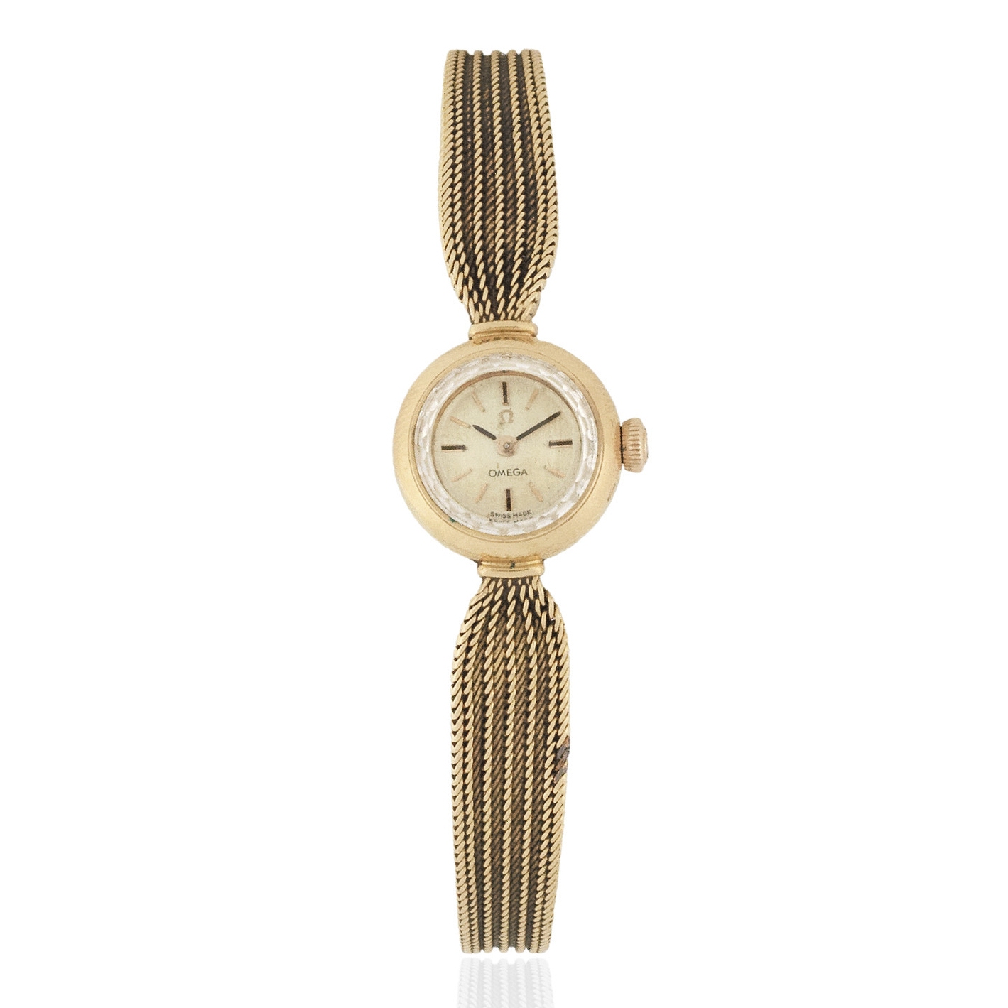 Omega. A lady's 18K gold manual wind bracelet watch Ref: 7112, Circa 1961