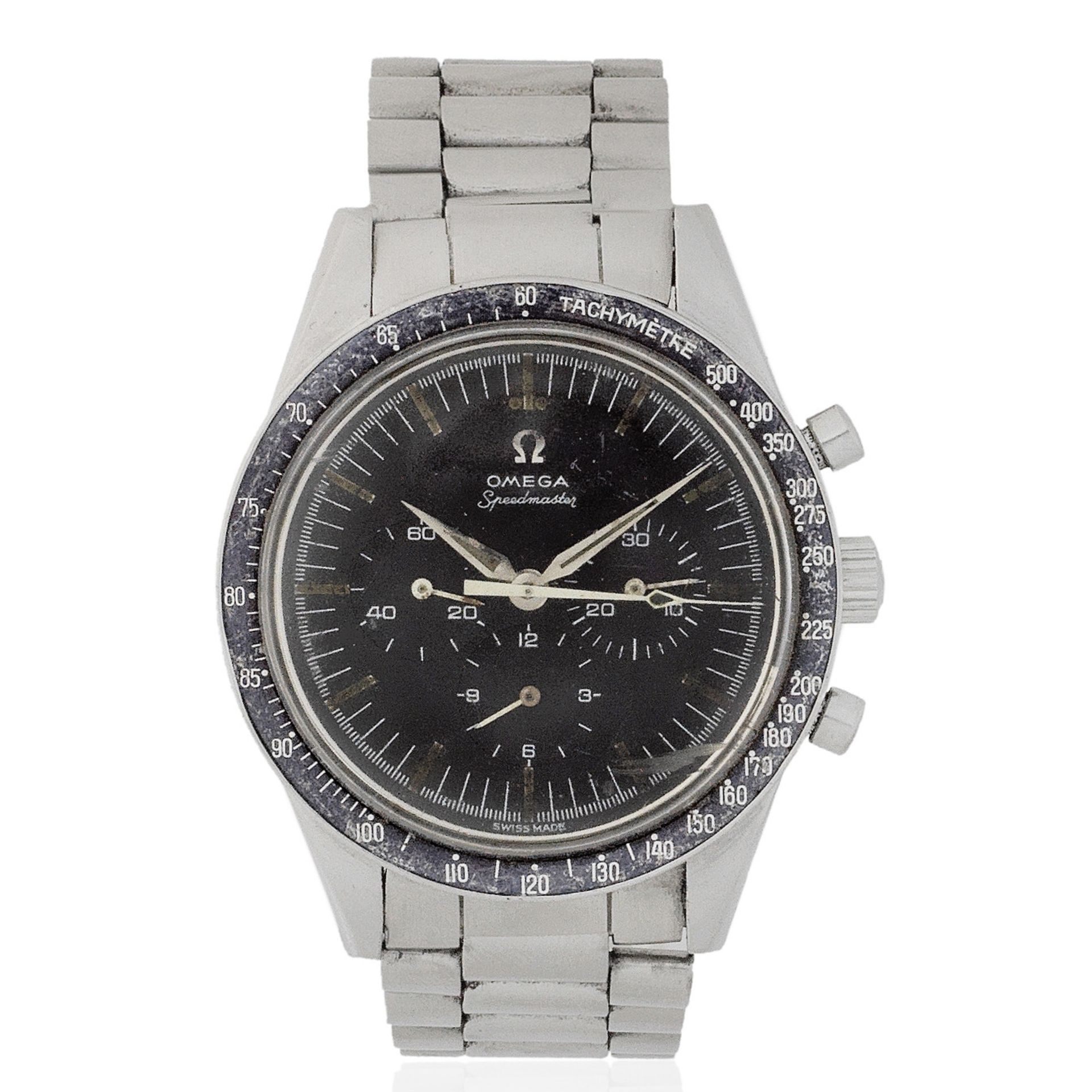 Omega. A stainless steel manual wind chronograph bracelet watch Speedmaster, Ref: 2998-6, Circa ...
