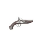 A Small French 50-Bore Flintlock Overcoat Pistol