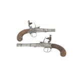 Two 50-Bore Flintlock Box-Lock Pistols (2)