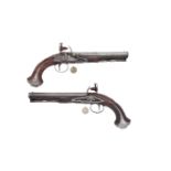 A Pair Of 20-Bore Flintlock Holster Pistols (2)