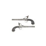 A Pair Of 28-Bore Flintlock Box-Lock Pistols (2)