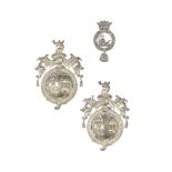 A Silvered Carriage Badge Of John Churchill, 1st Duke Of Marlborough, And A Pair Of Silvered Carr...