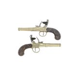 A Pair Of 60-Bore Flintlock Tutenag Box-Lock Pocket Pistols (2)