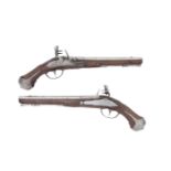 A Pair Of Saxon 20-Bore Flintlock Holster Pistols (2)