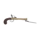 A Flemish Flintlock Box-Lock Blunderbuss-Pistol With Spring Bayonet