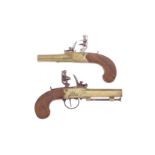 A 54-Bore Flintlock Box-Lock Pocket Pistol, And A Continental 28-Bore Flintlock Box-Lock Pocket P...