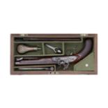 An Unusual Cased 14-Bore Flintlock Officer's Pistol