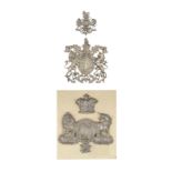 Three Royal Silvered Carriage Badges (3)