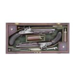 A Fine And Rare Cased Pair Of 18-Bore Forsyth Patent Sliding Primer Officer's Pistols