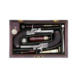 A Very Rare Cased Pair Of 40-Bore Forsyth Patent Sliding Primer Box-Lock Pocket Pistols