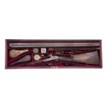 A Cased 13-Bore Percussion D.B. Sporting Gun