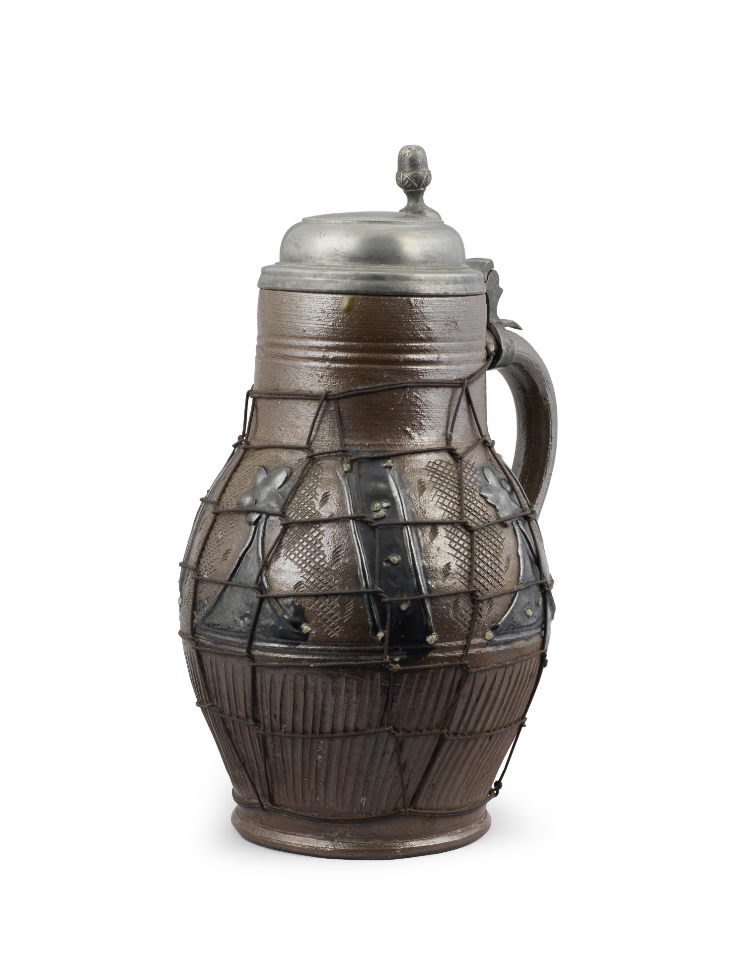 A Muskau stoneware pewter-mounted jug Second half 17th Century