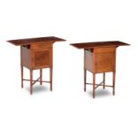 A pair of early 20th century thuya wood bedside cabinets