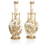 A pair of Royal Worcester twin-handled vases Dated 1884