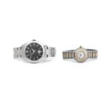A lady's must de Cartier watch and a gent's Seiko watch