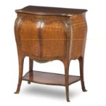 A 19th century French walnut parquetry and ormolu mounted side cabinet