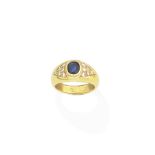 A sapphire and diamond ring