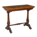 A late 19th Century walnut card table