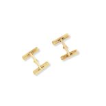 A pair of 18ct gold cufflinks, mid-20th century