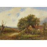 Joseph Thors (British, active 1863-1900) Cottage scene