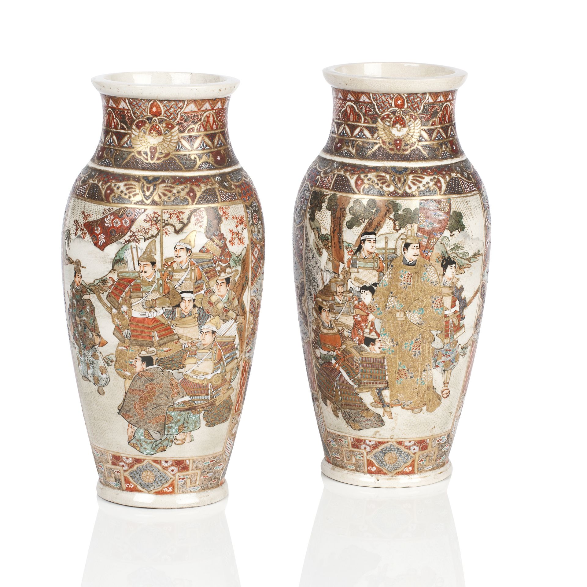 A pair of satsuma vases circa 1900 (2)