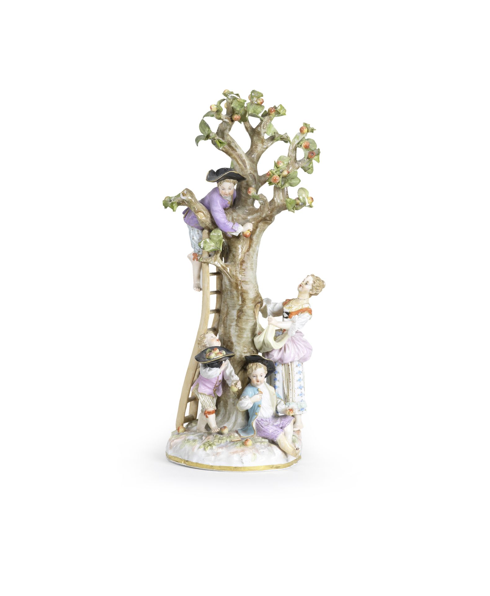 A Meissen group of apple pickers, second half 19th century