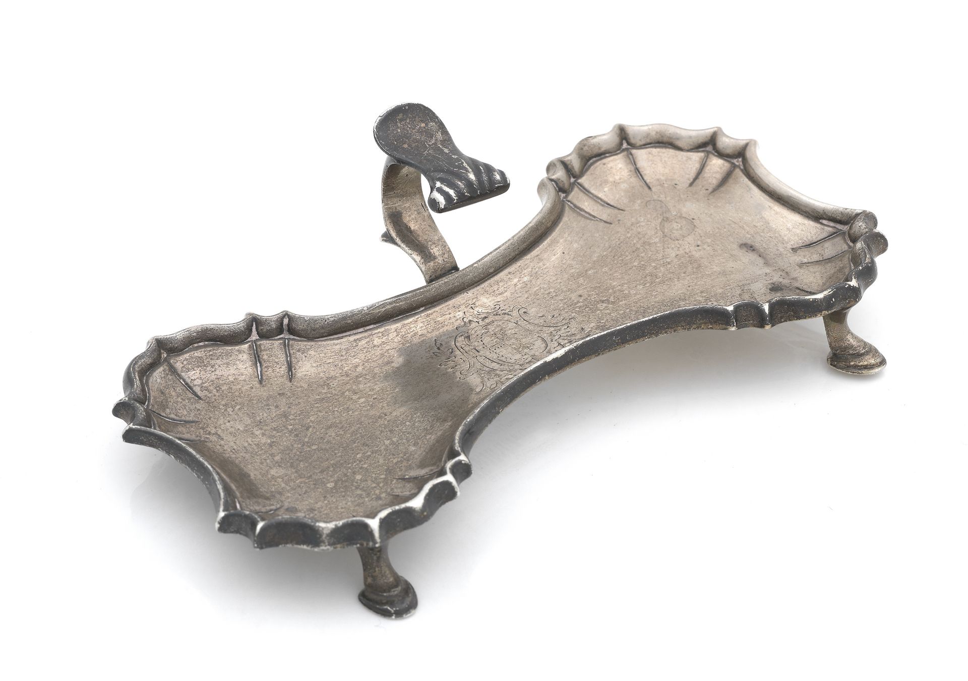 A George II silver candle snuffer tray by James Gould, London, 1745