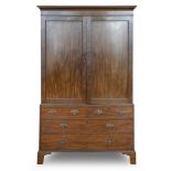 A 19th century mahogany linen press