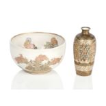 A satsuma bowl and vase