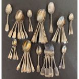 A collection of flatware various dates and makers