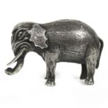 A silver model of an elephant Unmarked, 19th century