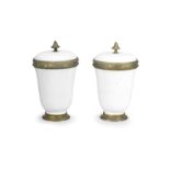 A pair of Samson white gilt-metal mounted jars and covers Late 19th/early 20th Century
