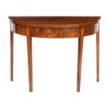 A George III mahogany and satinwood banded card table
