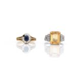 Two gem-set rings