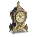 A French late 19th century Boulle mantle clock The movement stamped J Marti et Cie