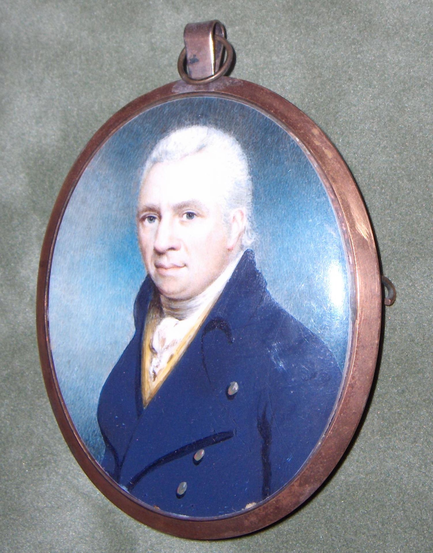 Charles Hardy (British, active circa 1800) A Gentleman, wearing blue coat with brass buttons ove...