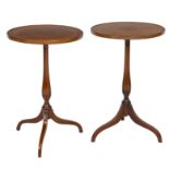 A pair of Edwardian mahogany and boxwood inlaid occasional tables (2)