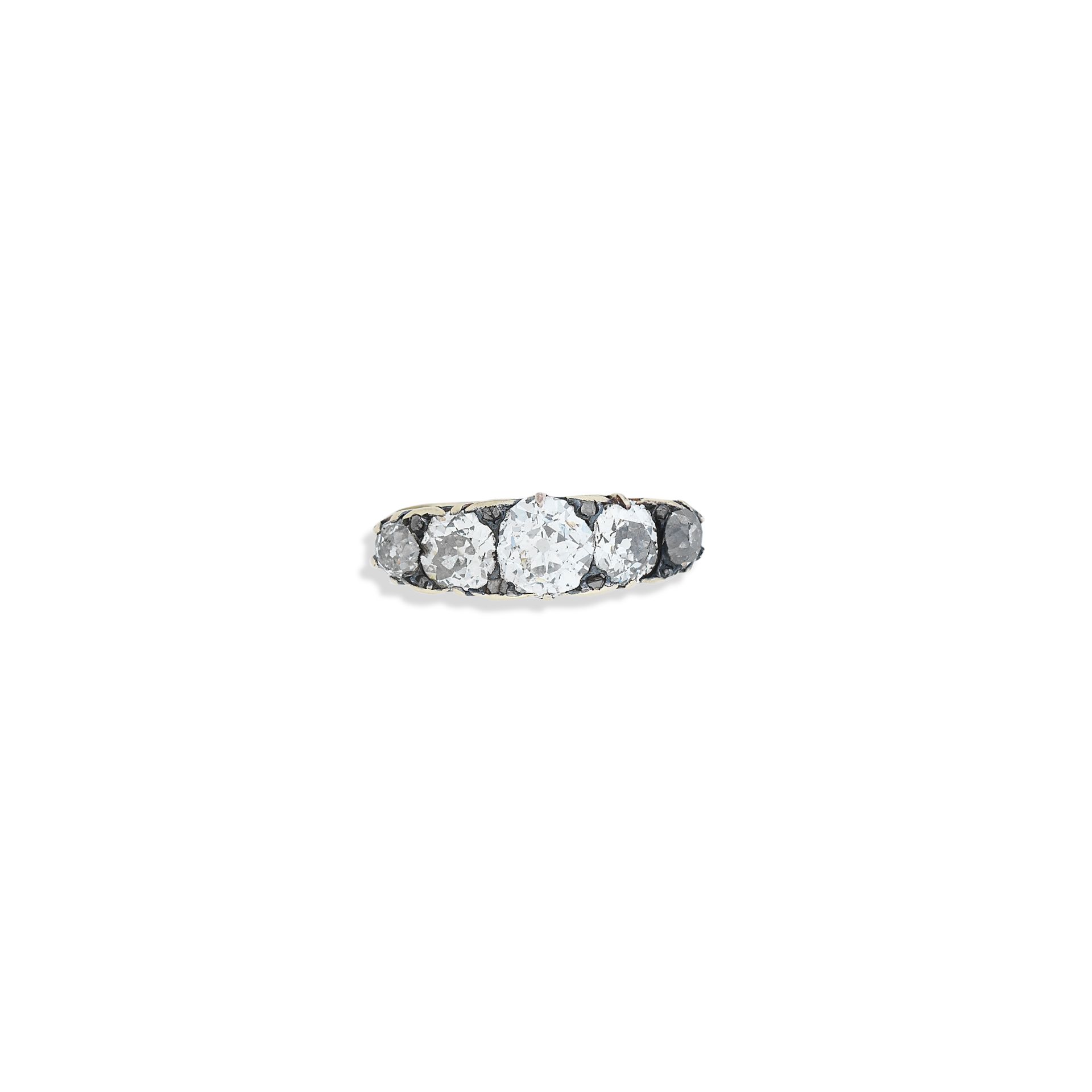 A diamond five-stone ring, Victorian