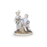 A Meissen group of children emblematic of Summer, 19th century